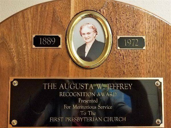 Augusta W. Jeffrey Rcognition Award