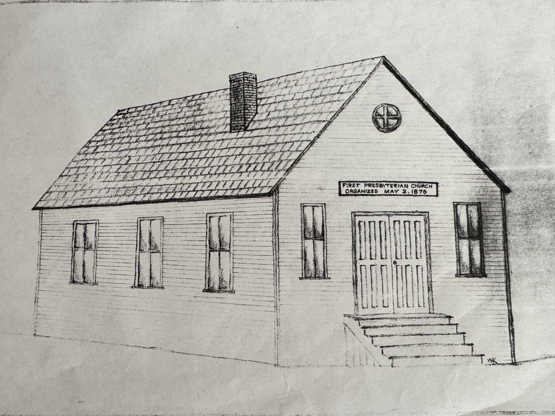 First drawing of First Presbyterian Church